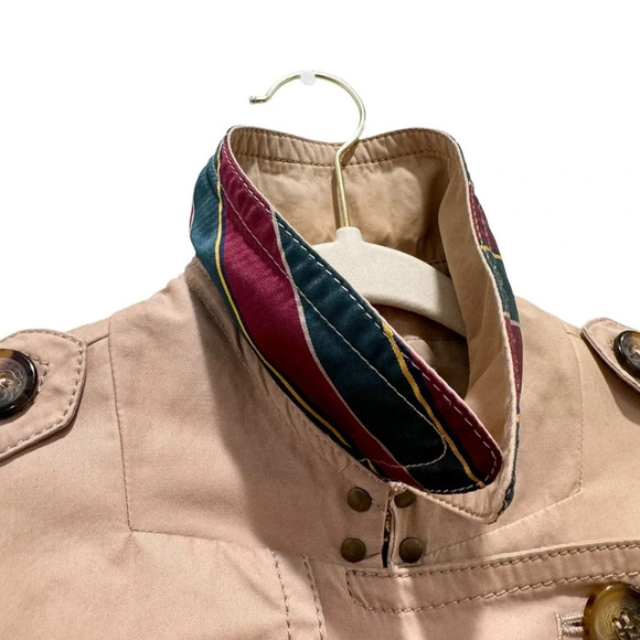 Teenie Weenie All That Bear Tan Khaki Double Breasted Belted Trench Coat Size S - Picture 11 of 16